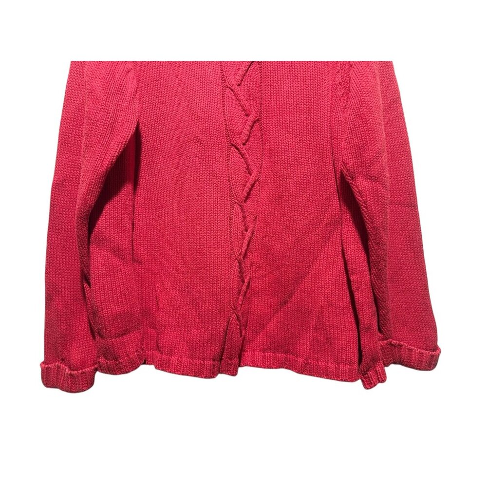 Vintage StJohnsBay Cable Knit Roll Neck Sweater Womens 3X Red Christmas Preppy - Picture 6 of 14